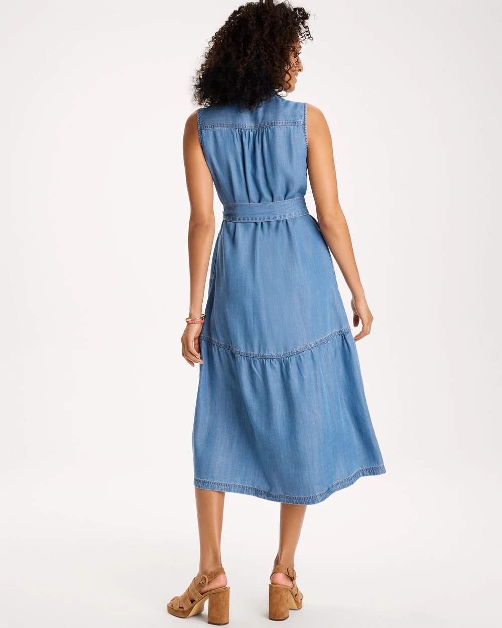 Indigo Twill Denim Belted Shirtdress