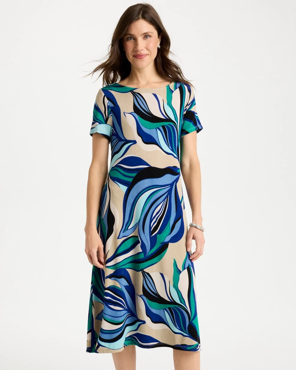 Rich Cobalt Travelers™ Marble Flora Swing Dress