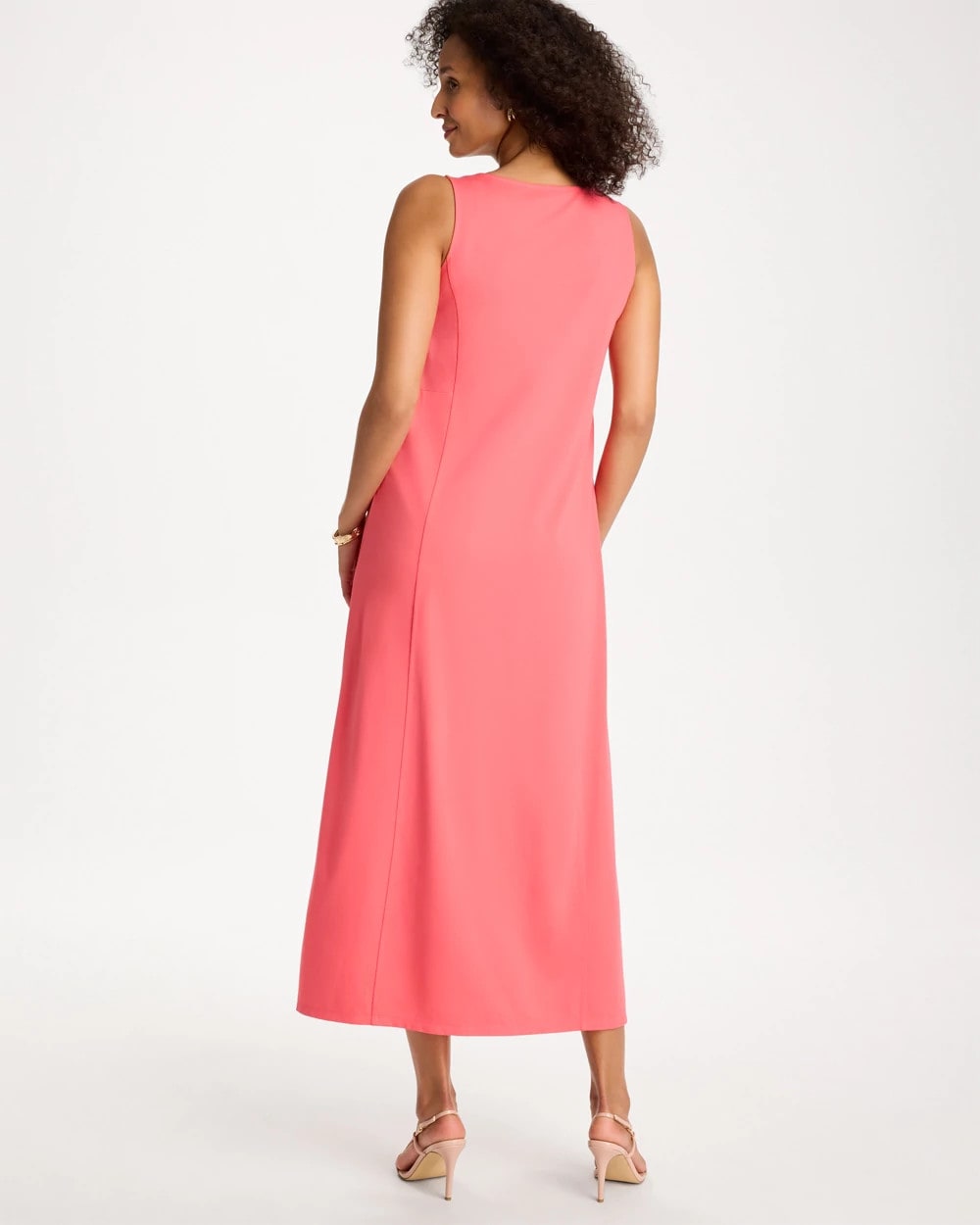 Calypso Coral Seamed Knit Dress