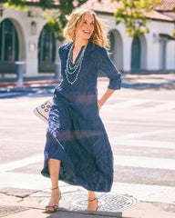 Passport Blue Tiered Lace Dress