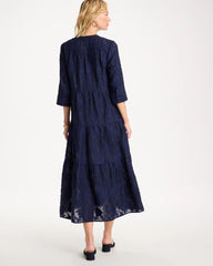 Passport Blue Tiered Lace Dress