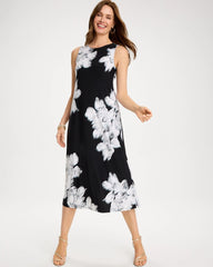 Black Travelers™ Knit Abstract Floral Swing Dress