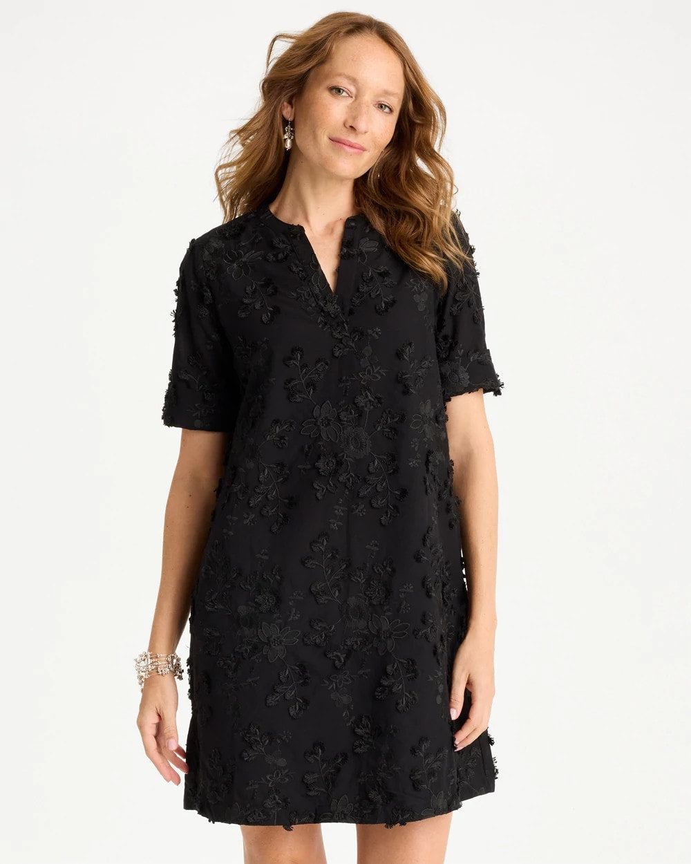 Black 3D Floral Dress