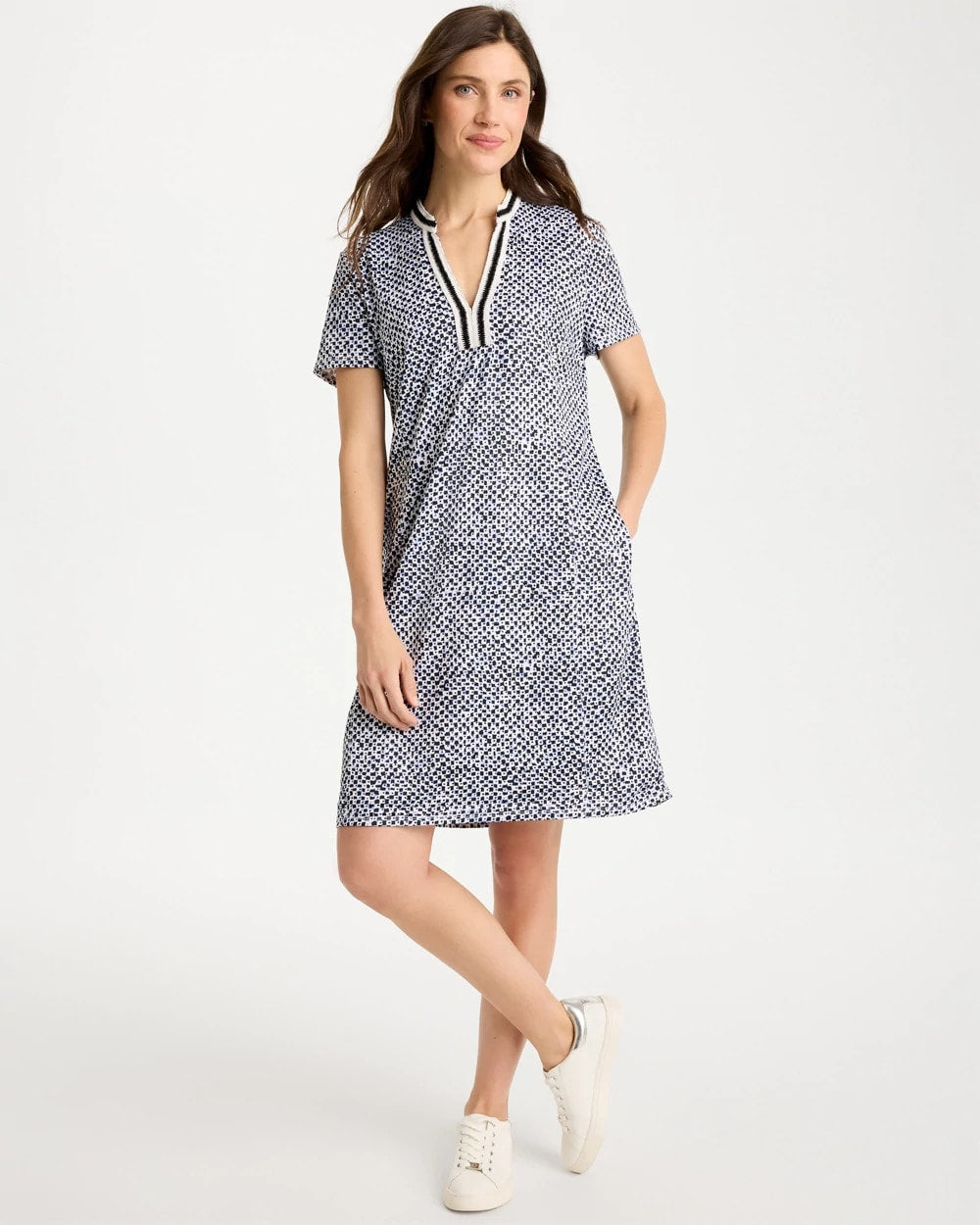 Blue Muse Zenergy® UPF Crochet Contrast Trim Dress