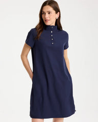 Passport Blue Zenergy® UPF Mockneck Bungee Dress