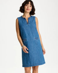 Indigo Denim Braided Dress