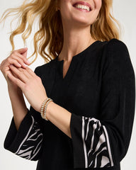 Travelers Black Travelers™ Zebra Trim Kurta Dress