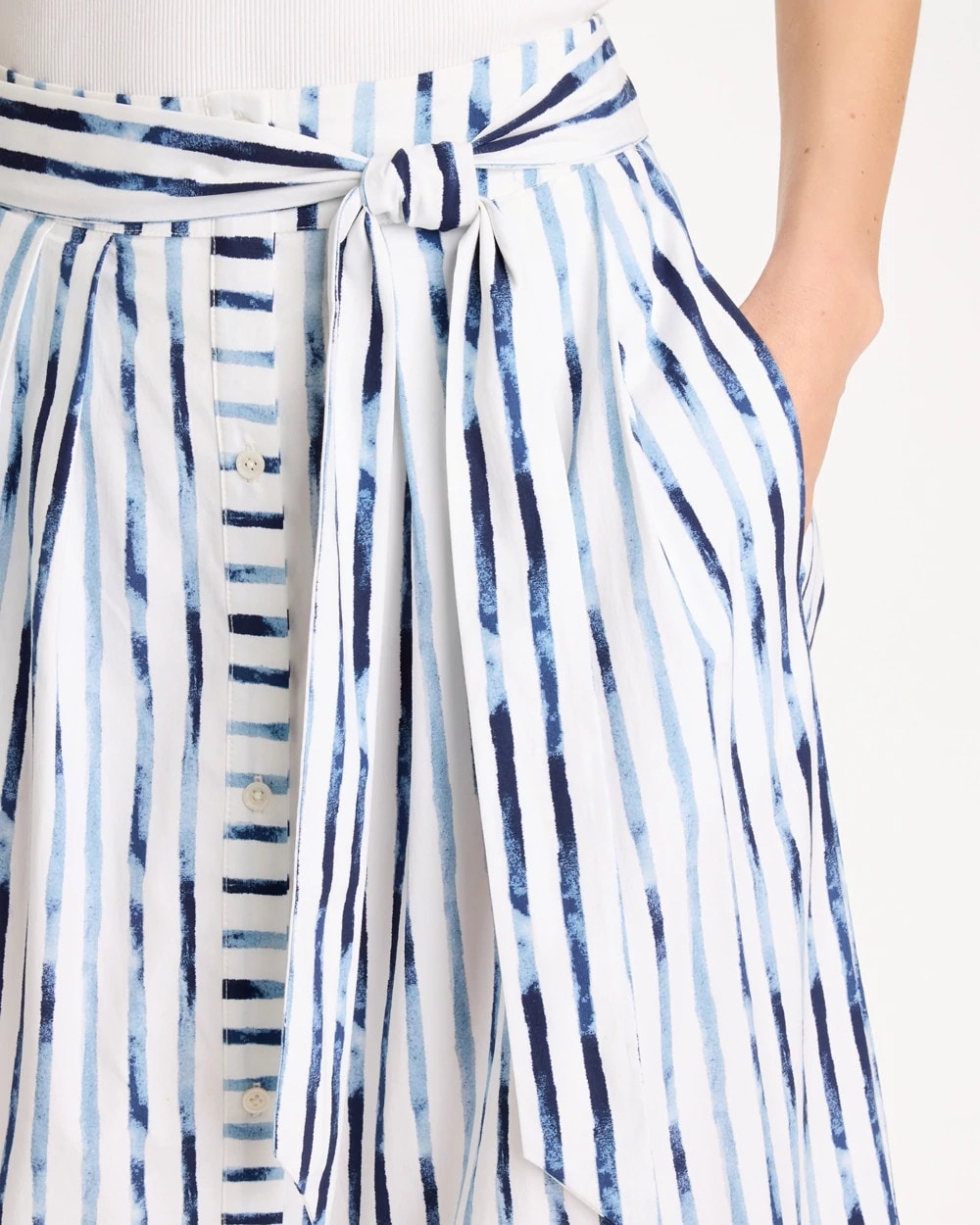 Passport Blue Palermo Striped Tie-Front Skirt