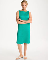 Topanga Green Travelers™ Crinkled Satin Tank Dress