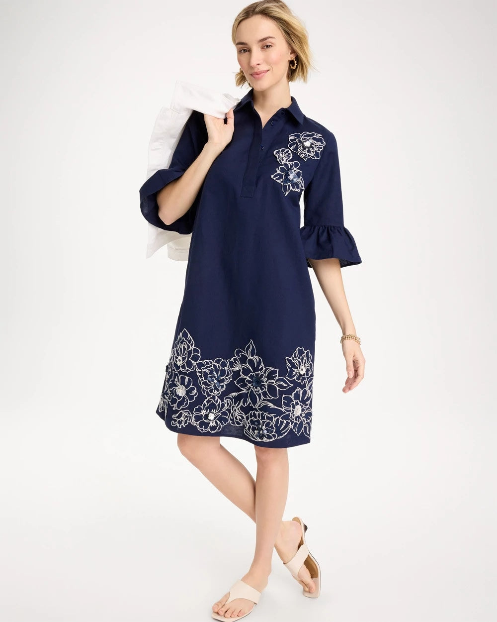 Passport Blue 3D Applique Dress