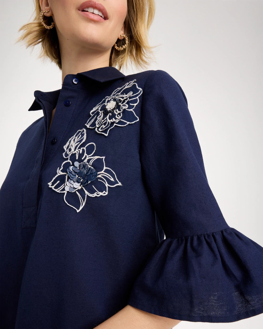 Passport Blue 3D Applique Dress