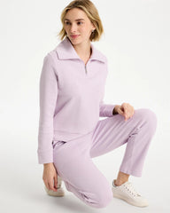 Pale Sweet Pea Zenergy® Beach Slub Half-Zip Pullover Top