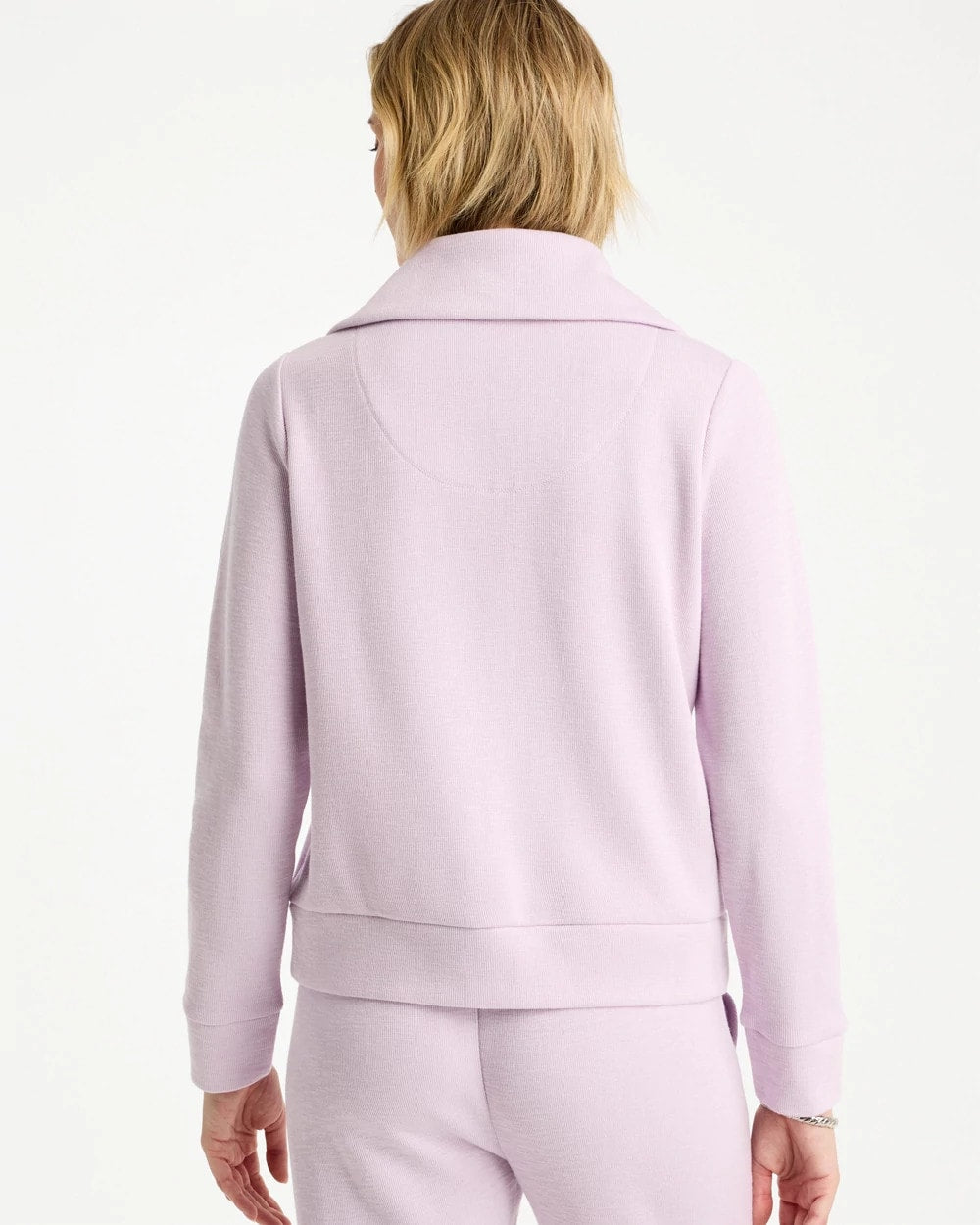 Pale Sweet Pea Zenergy® Beach Slub Half-Zip Pullover Top