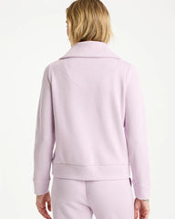 Pale Sweet Pea Zenergy® Beach Slub Half-Zip Pullover Top