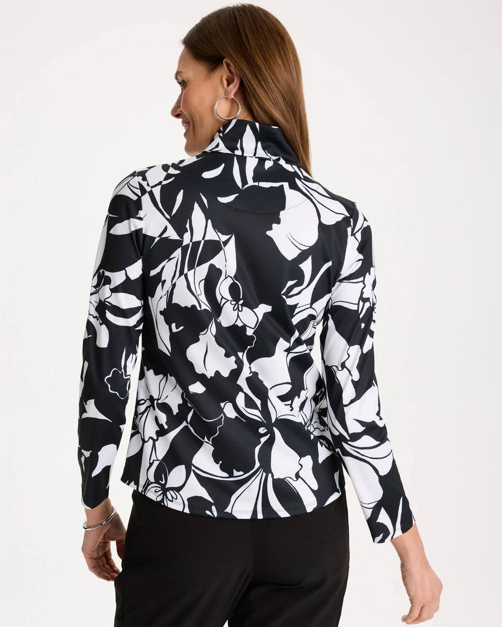 Black Zenergy® UPF Floral Nights Half Zip