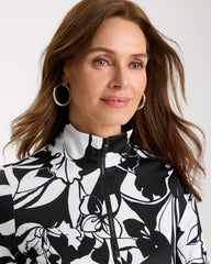 Black Zenergy® UPF Floral Nights Half Zip