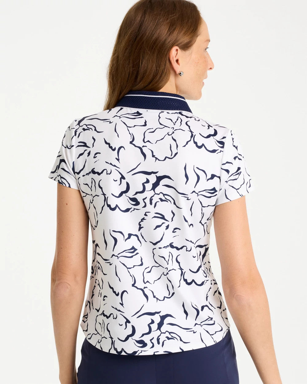 Passport Blue Zenergy® UPF Mesh Collar Polo Top