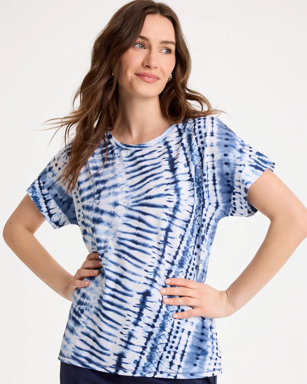 Passport Blue Zenergy® Tie-Dye Drop Shoulder Tee