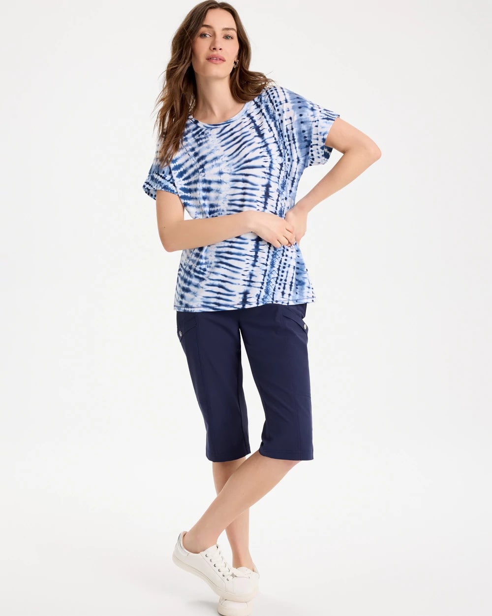 Passport Blue Zenergy® Tie-Dye Drop Shoulder Tee