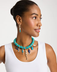 Turquoise Turquoise Fish Charm Statement Necklace