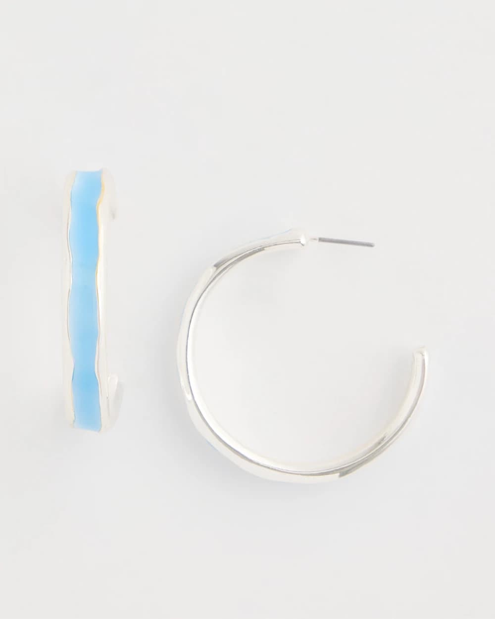 Blue Sea Glass Inspired Hoop Earrings