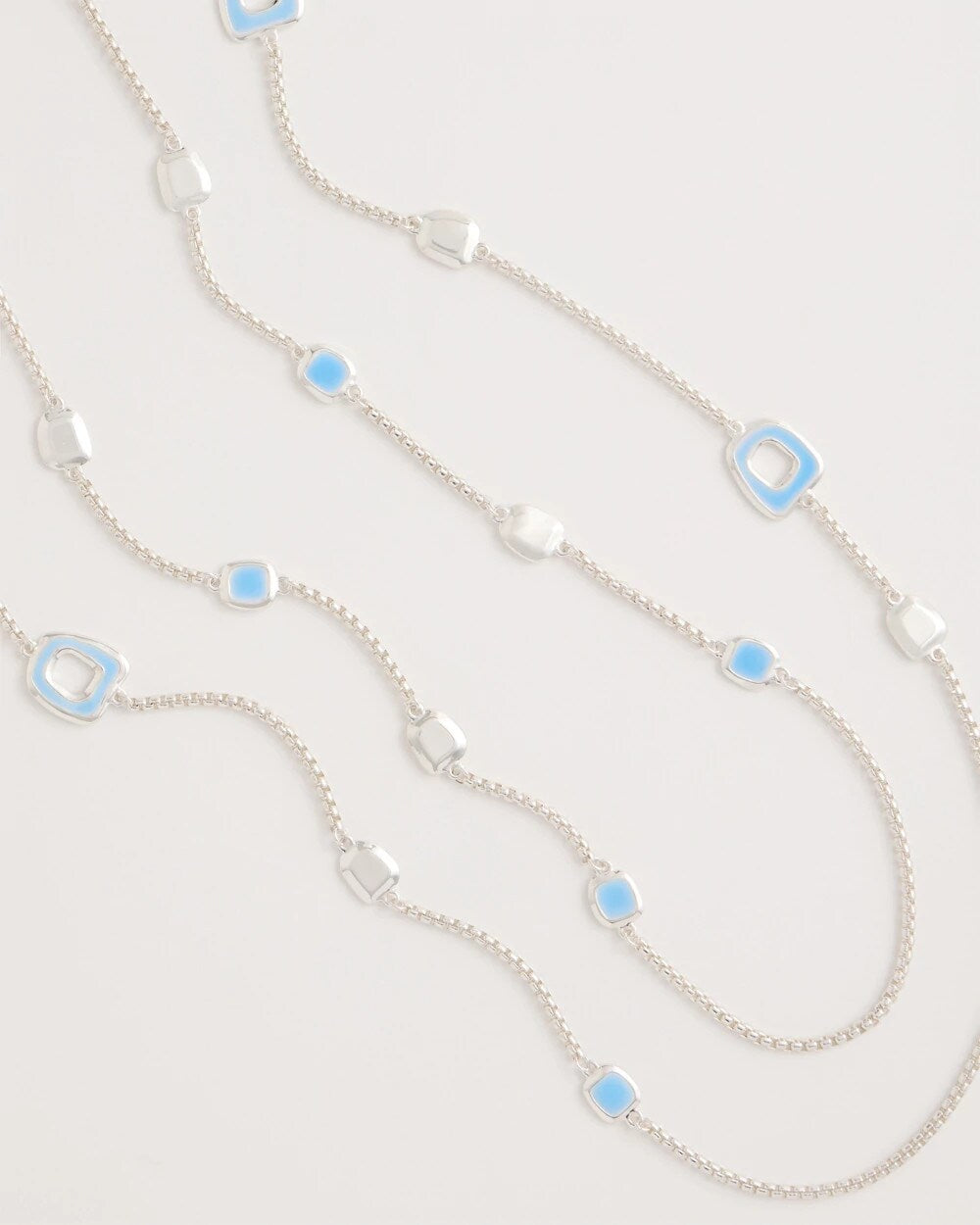 Blue Sea Glass Inspired Charm Necklace