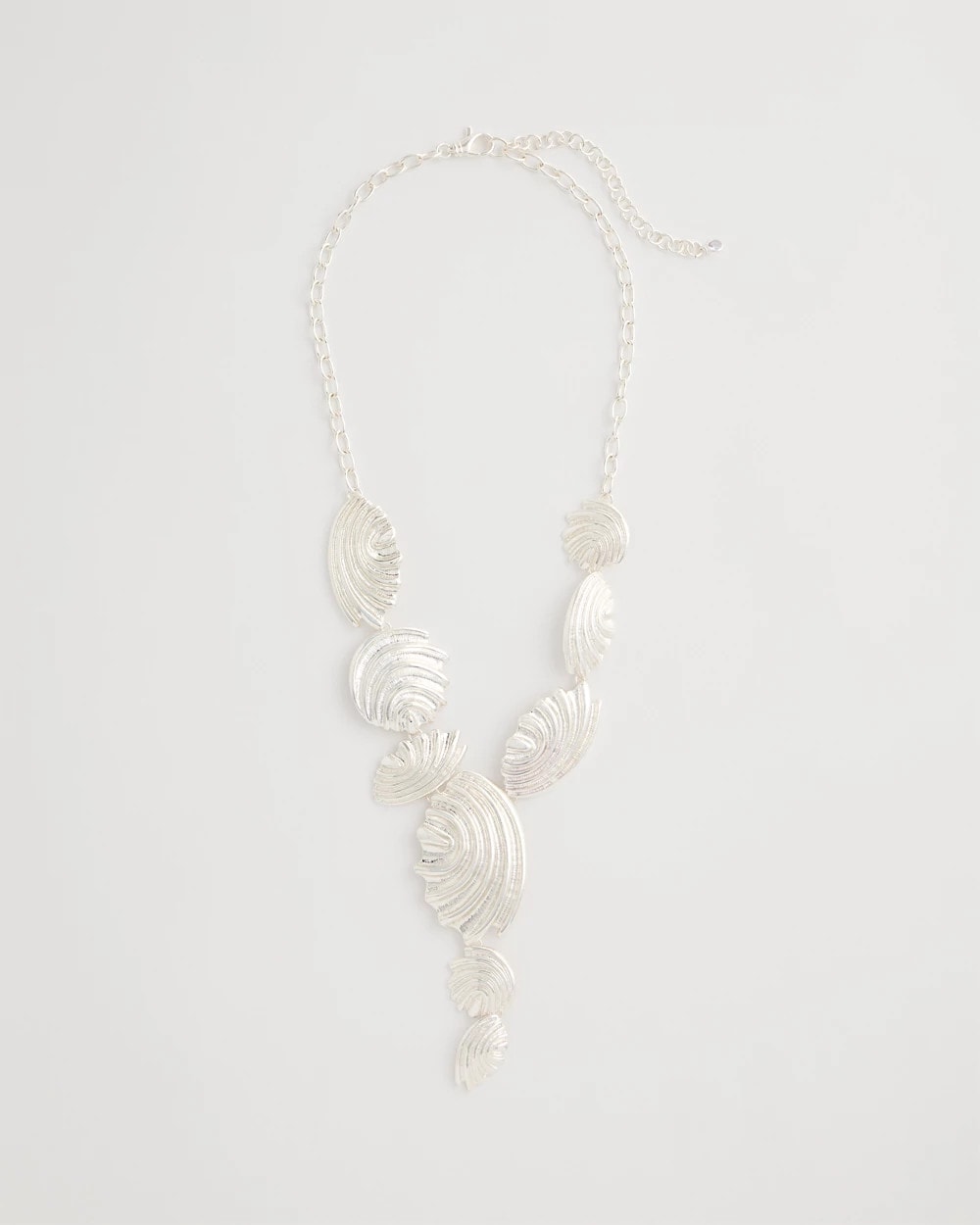 Silver Silvertone Shell Charm Y-Necklace