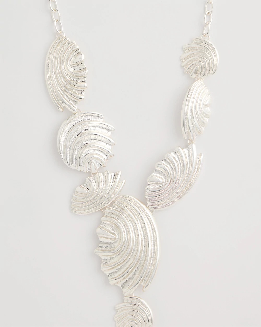 Silver Silvertone Shell Charm Y-Necklace