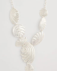 Silver Silvertone Shell Charm Y-Necklace