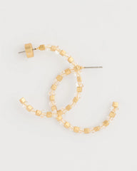 White/Gold Sea Foam Hoop Earrings