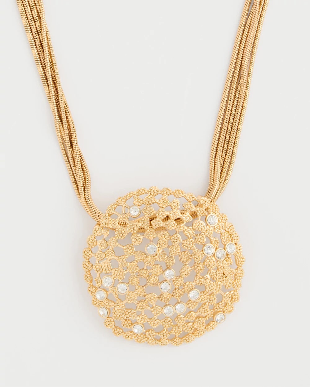 Gold Sea Foam Medallion Pendant Necklace
