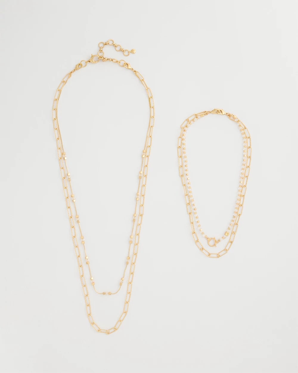 Gold Sea Foam Multi-Strand Convertible Necklace