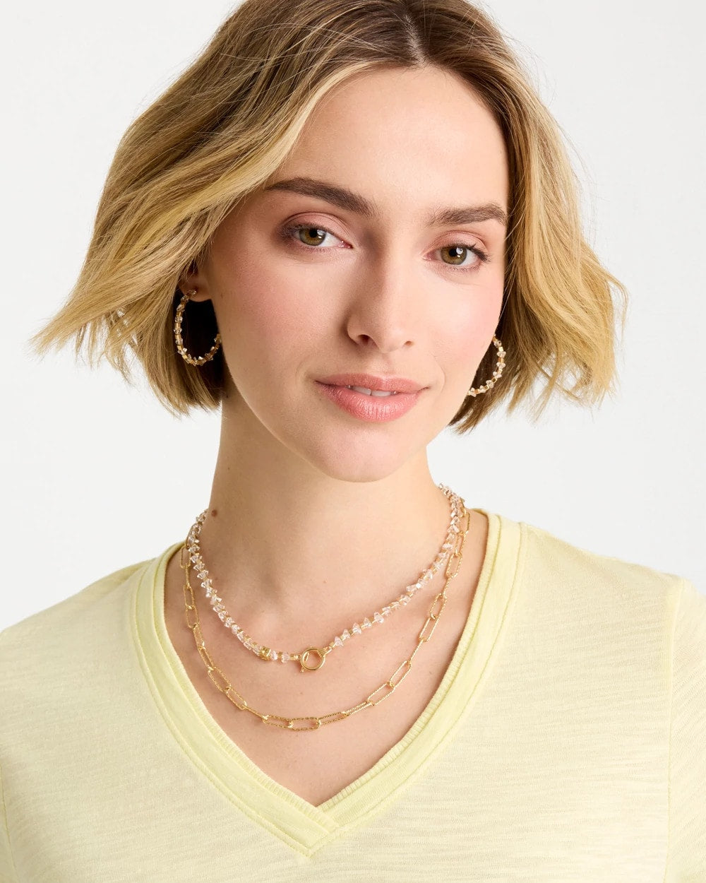 Gold Sea Foam Multi-Strand Convertible Necklace