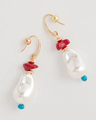 Multi Beaded Linear Drop Earrings