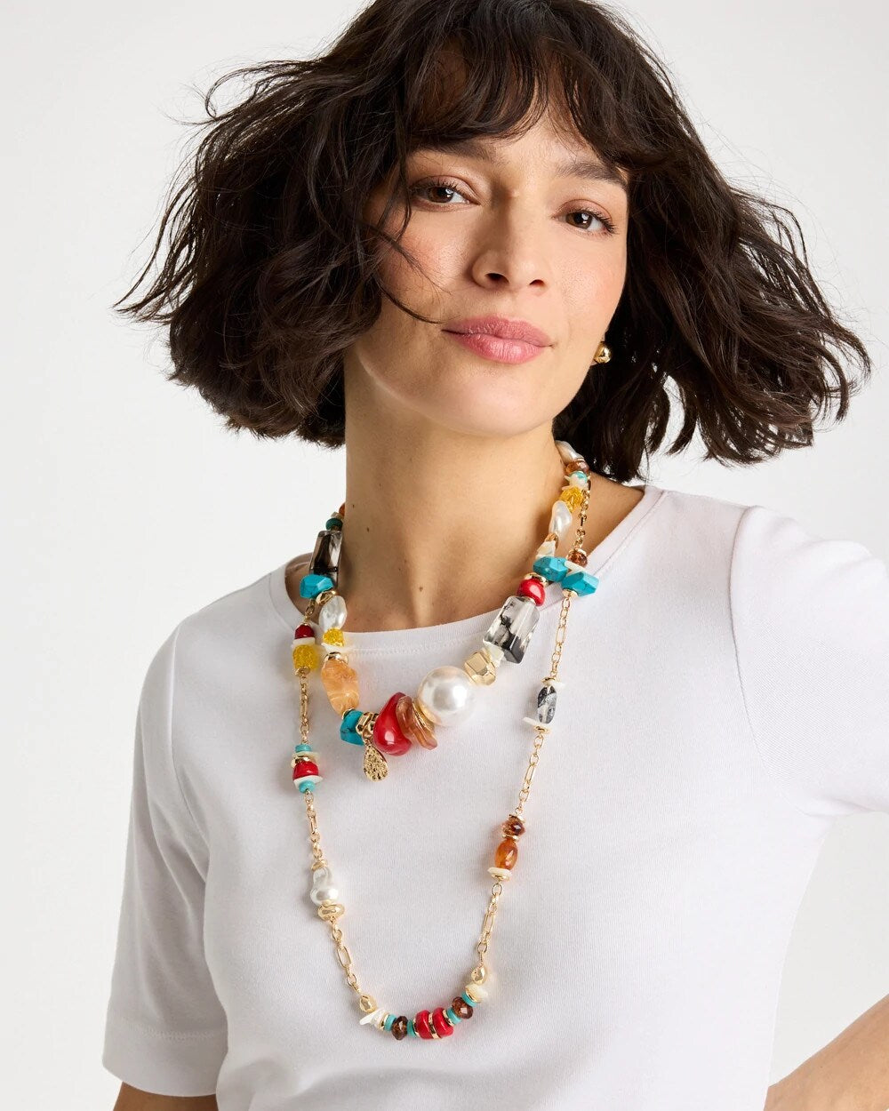 Multi Chico's Originals Short Beaded Necklace