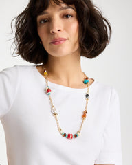Multi Mixed-Media Long Beaded Necklace