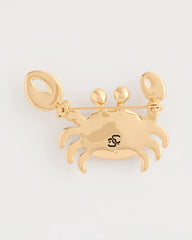 Red Americana Faux Diamond Crab Brooch