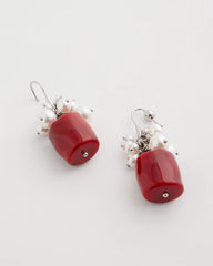 Red Red Resin Pearlescent Earrings
