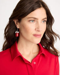 Red Red Resin Pearlescent Earrings