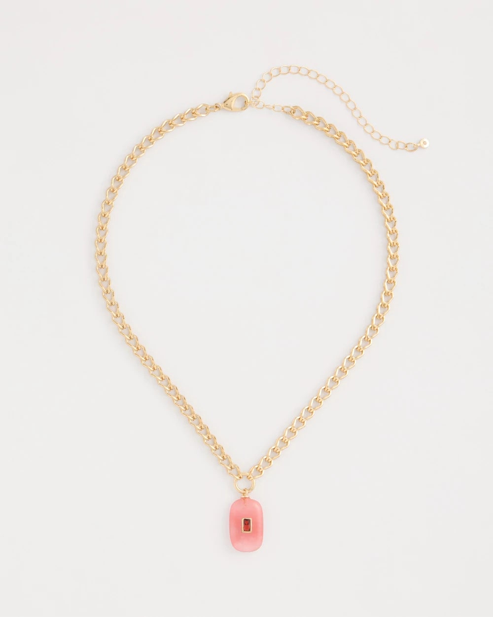 Coral Coral Agate Short Pendant Necklace
