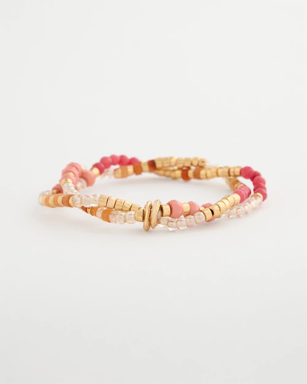 Coral Aventurine Jade Stone Stretch Bracelet