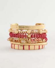 Coral Coral Inspired Round Stretch Bracelet