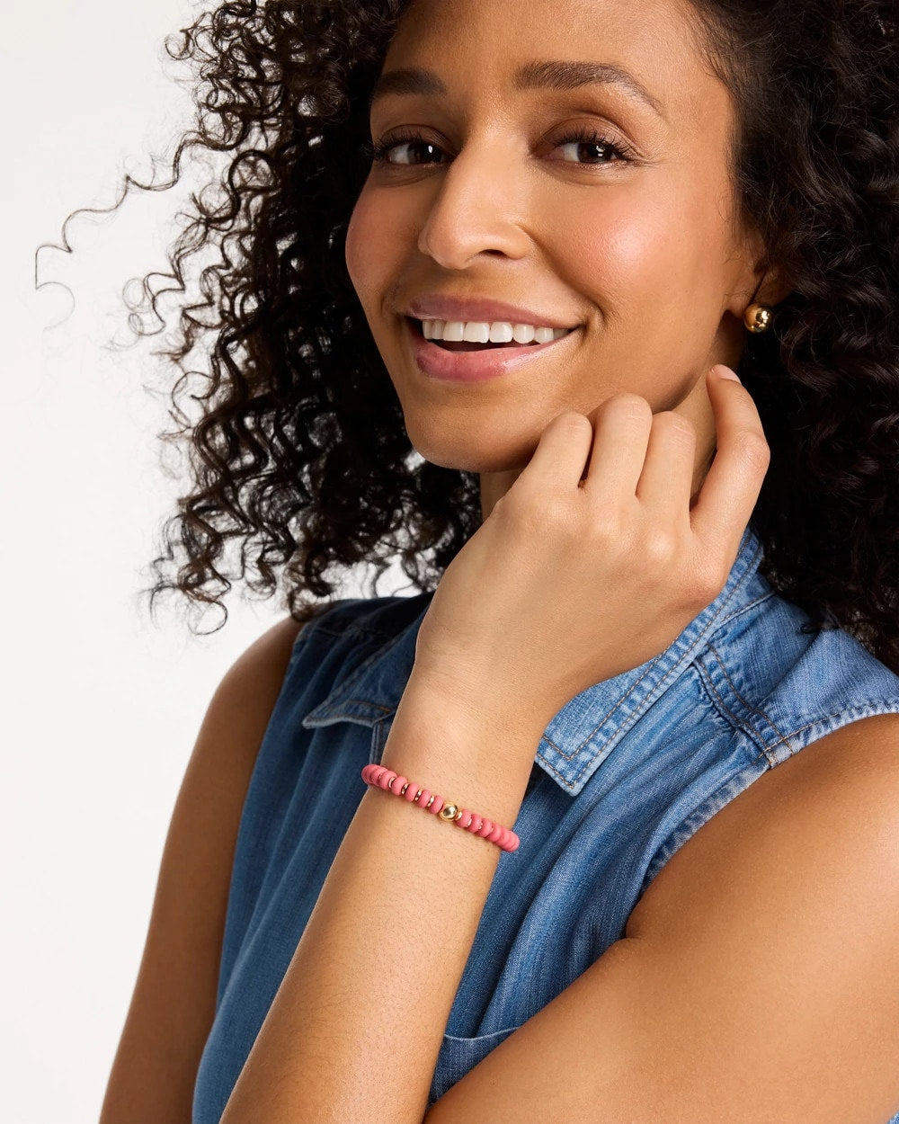 Coral Coral Inspired Round Stretch Bracelet