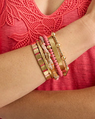 Coral Glam Goldtone Slice Stretch Bracelet