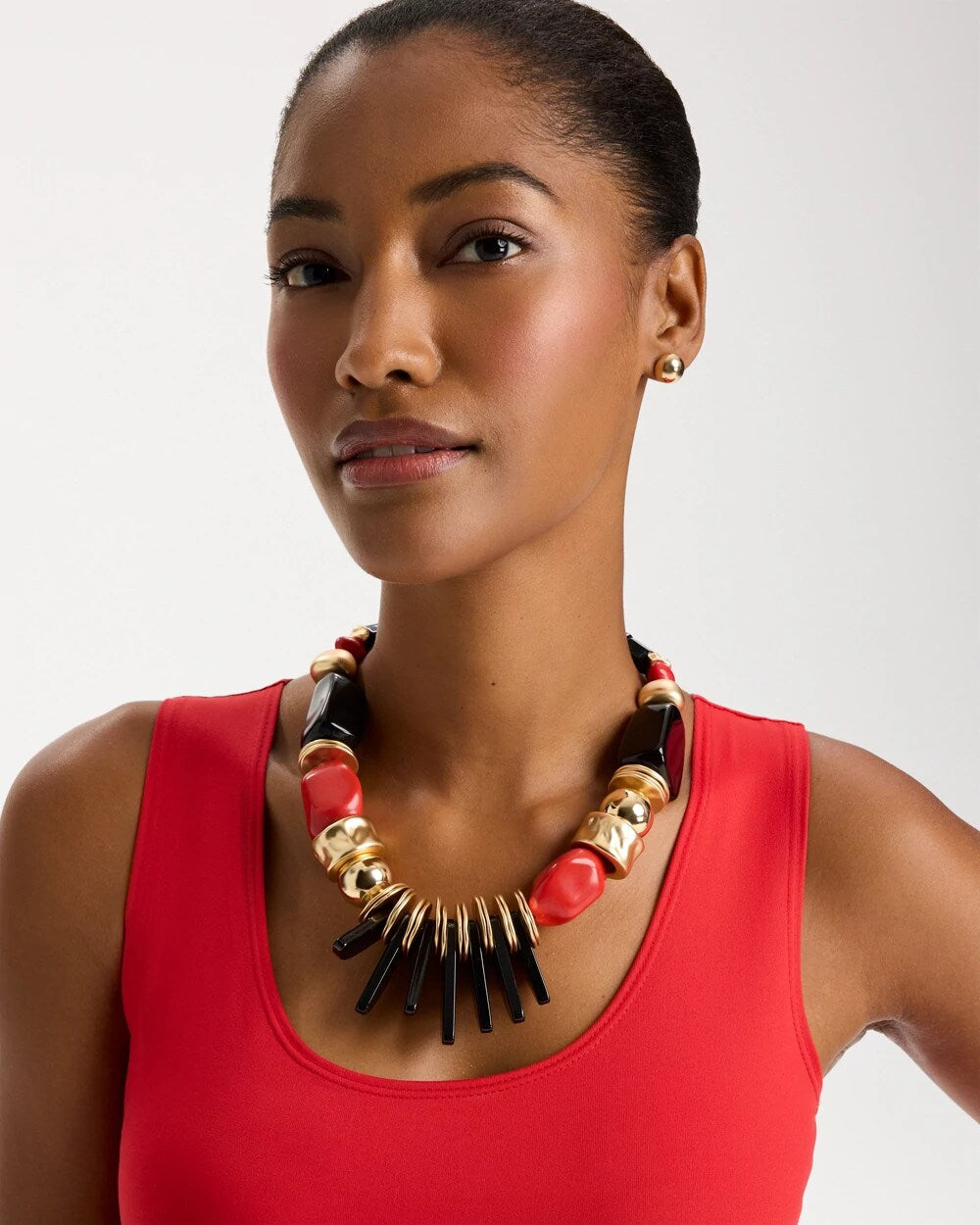Multi Chico's Originals Mixed-Media Bib Necklace