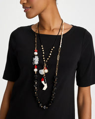 Multi Corded Short Pendant Necklace