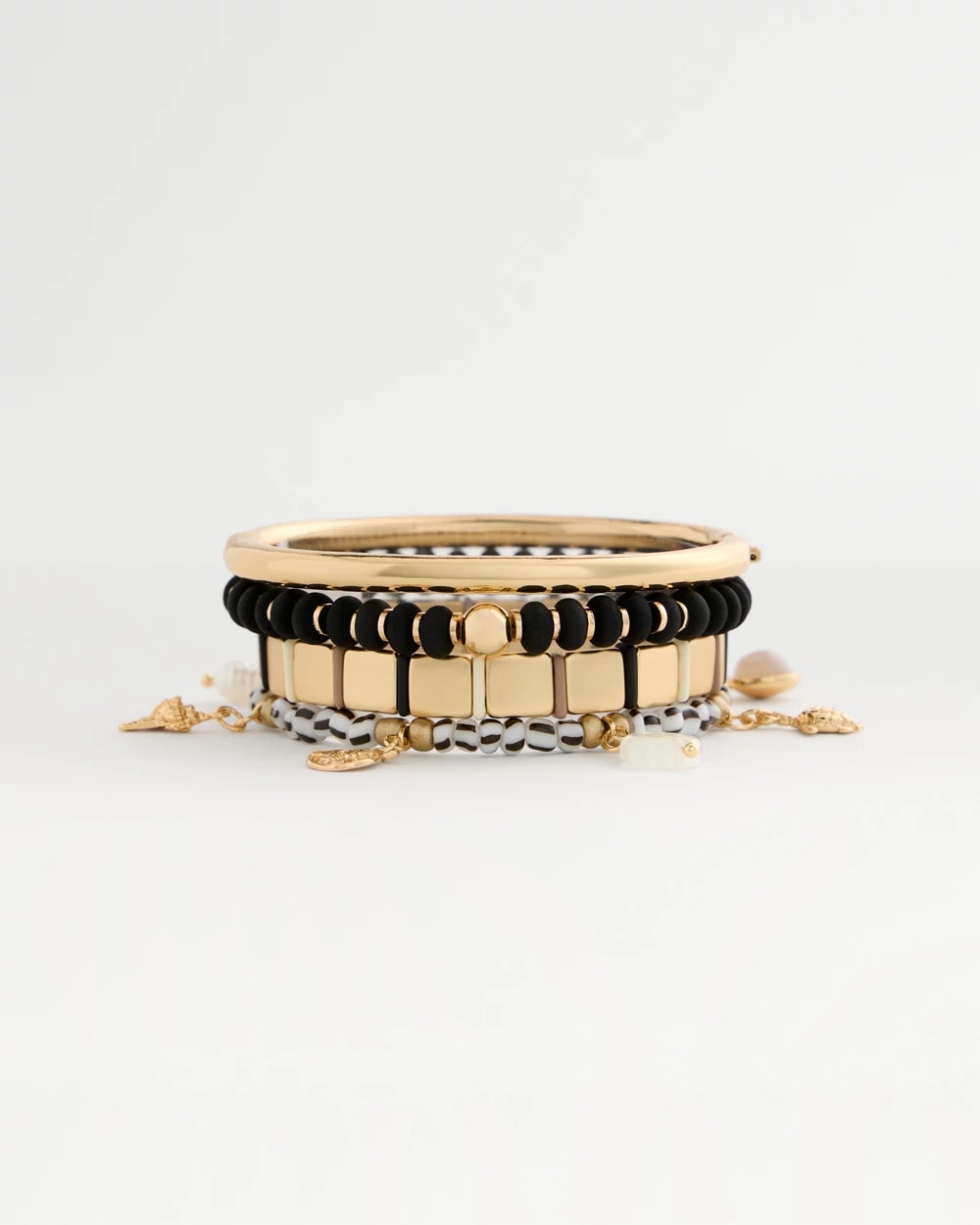 Black Beachy Charm Stretch Bracelet