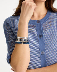 Navy Navy Resin Glam Stretch Bracelet