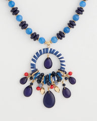Multi Americana Mixed Media Pendant Necklace