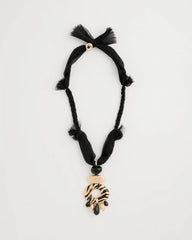 Black/Gold Tiger Pendant Necklace